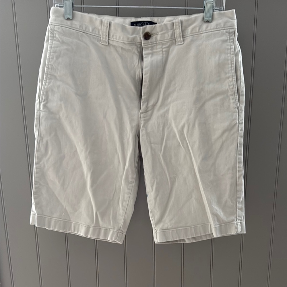 JCrew Men’s Mercantile Tan Flat Front Shorts Classic Style
